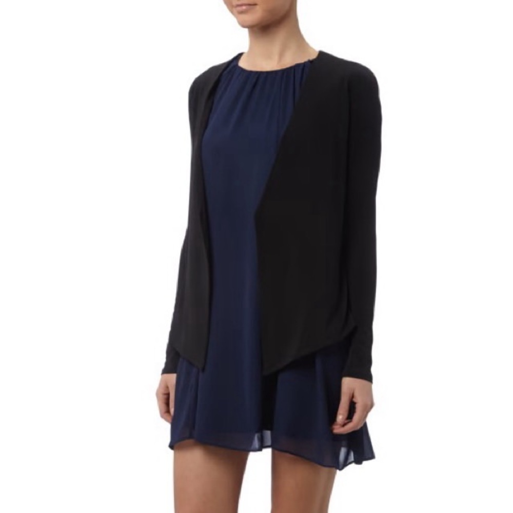 BCBGeneration Peplum Black Open Front Blazer Jacket
